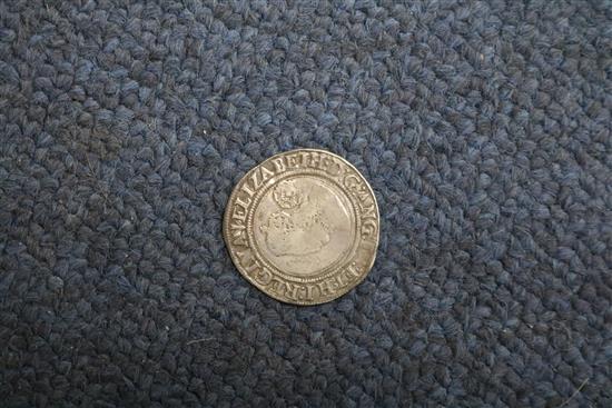 Elizabeth I silver coinage - a shilling and three sixpences (4)